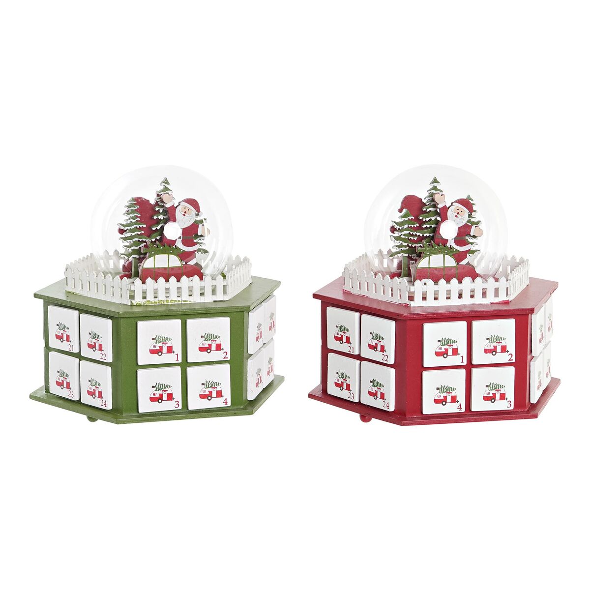 Calendrier de l’Avent DKD Home Decor Bois (22 x 19 x 20 cm) (2 Unités)