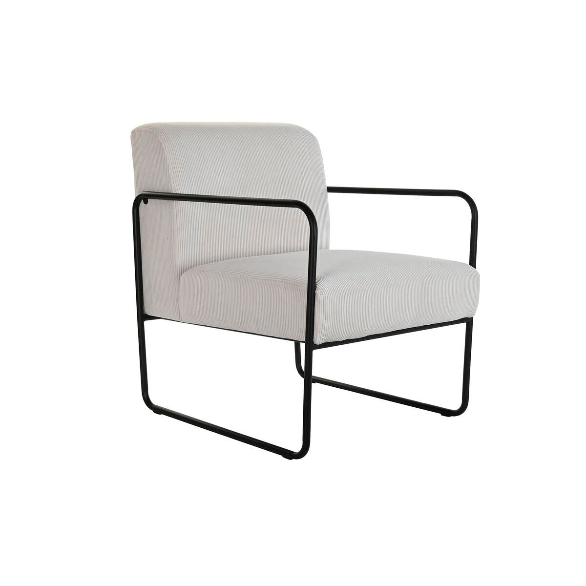 Fauteuil DKD Home Decor Noir Polyester Blanc Fer (64 x 74 x 79 cm)