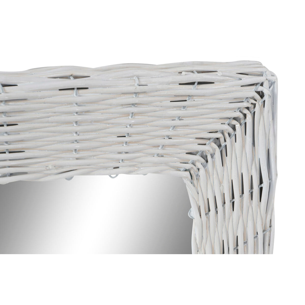 Miroir mural DKD Home Decor Blanc Cottage Tressé 53,5 x 4 x 62,5 cm