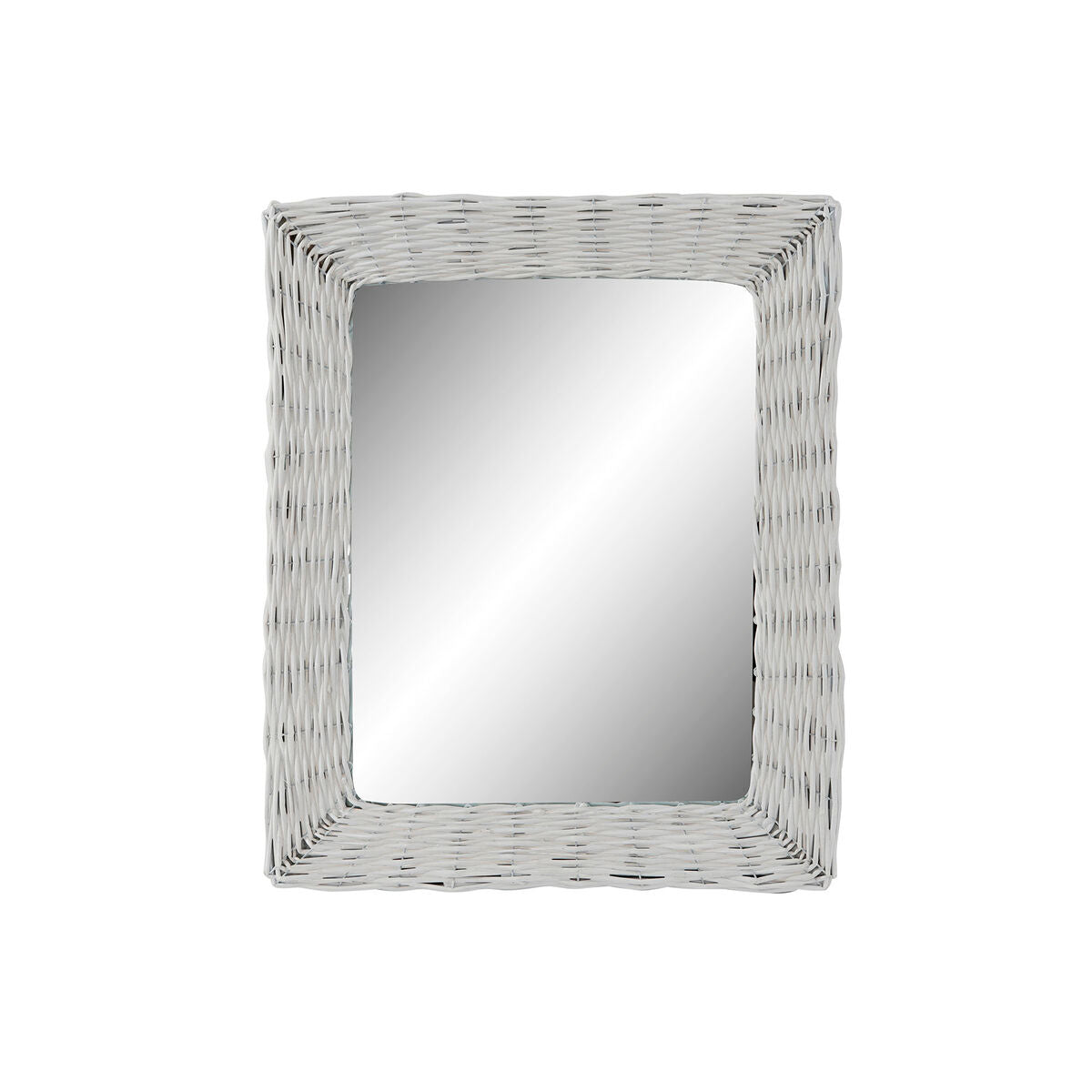 Miroir mural DKD Home Decor Blanc Cottage Tressé 53,5 x 4 x 62,5 cm