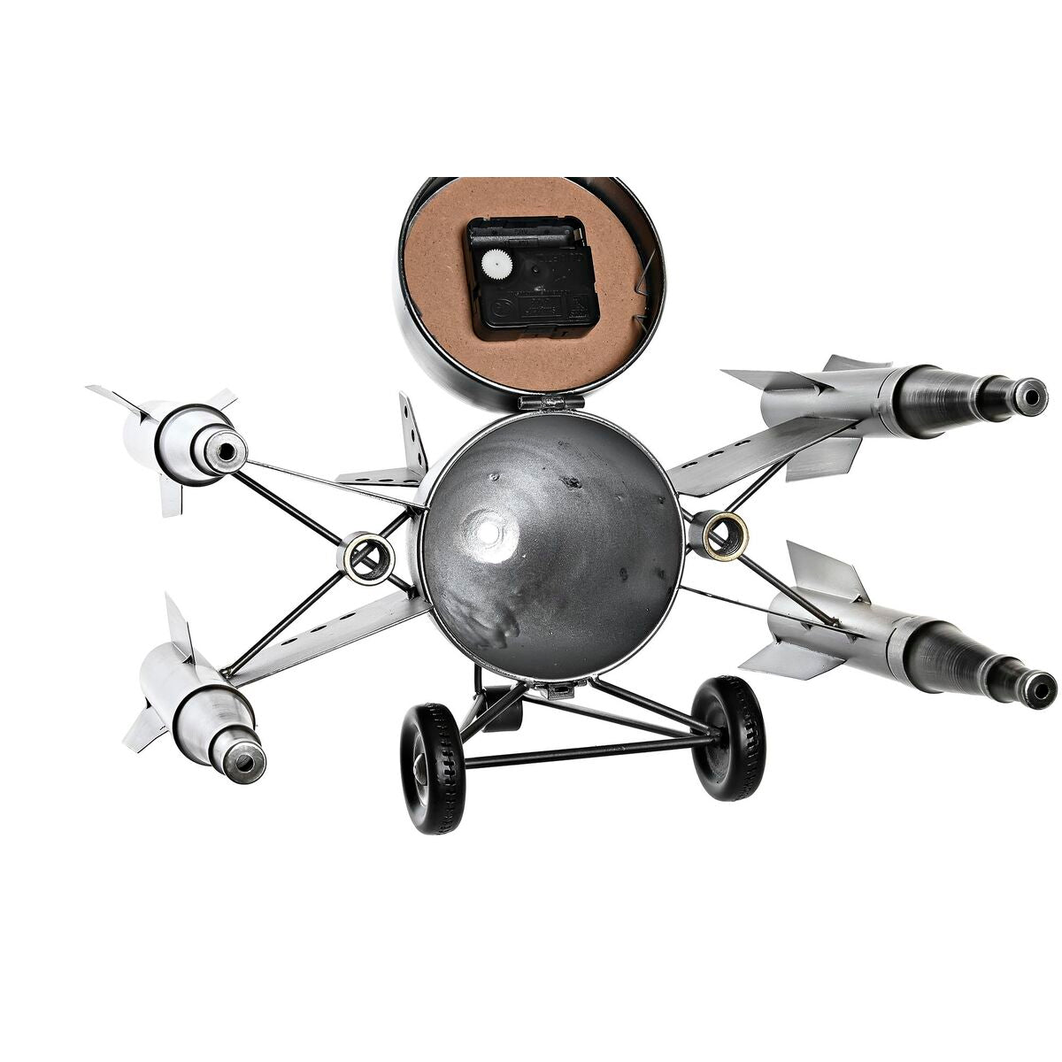 Horloge de table DKD Home Decor Doré Argenté Engin spatial Loft (2 Unités)