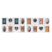 Cadre photo DKD Home Decor 8 photos Verre Blanc PP (58 x 2 x 37,5 cm) (2 Unités)