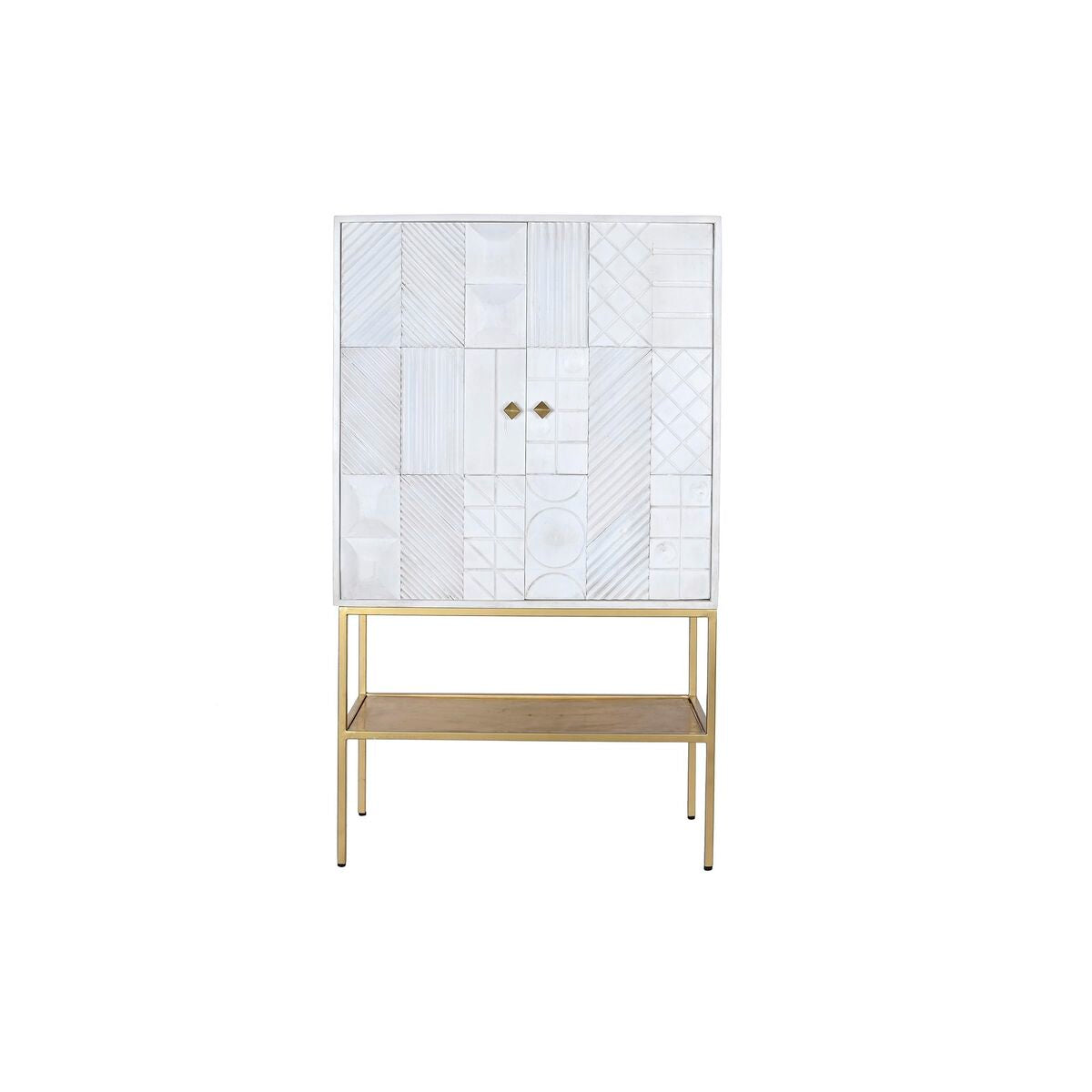 Buffet DKD Home Decor Blanc Doré Métal Bois de manguier 91 x 44 x 152 cm