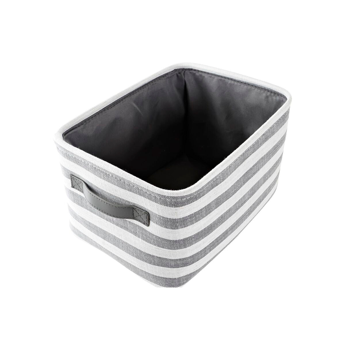 Set de basket DKD Home Decor Blanc Gris Rayures 42 x 32 x 25 cm 3 Pièces