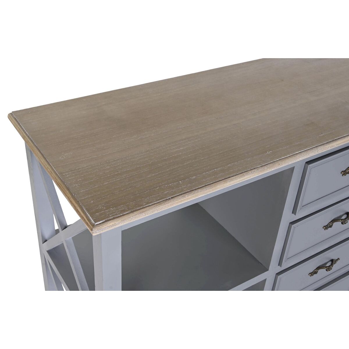 Buffet DKD Home Decor Gris Naturel Bois de paulownia Bois MDF 132 x 40 x 84.5 cm 132 x 40 x 84,5 cm