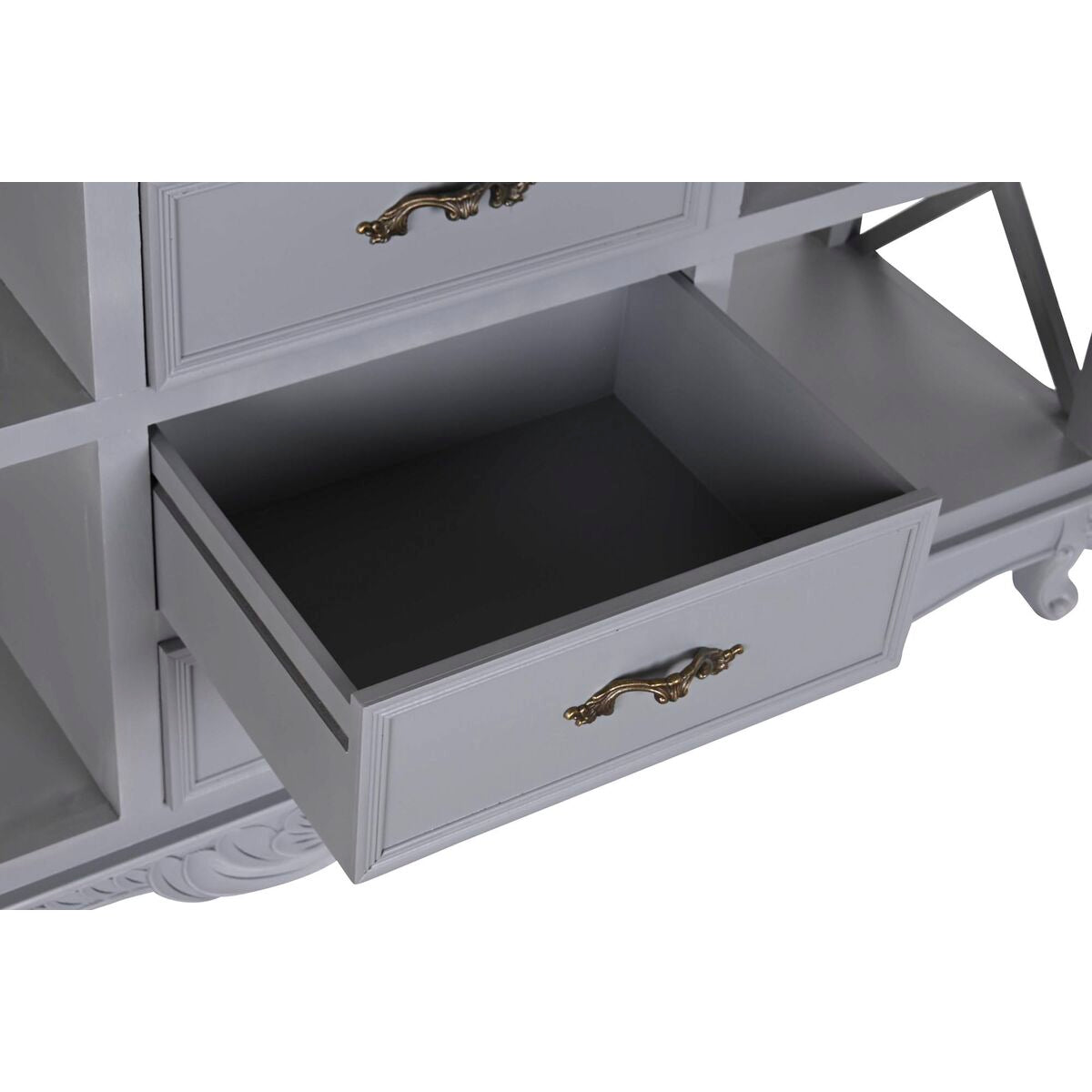 Buffet DKD Home Decor Gris Naturel Bois de paulownia Bois MDF 132 x 40 x 84.5 cm 132 x 40 x 84,5 cm