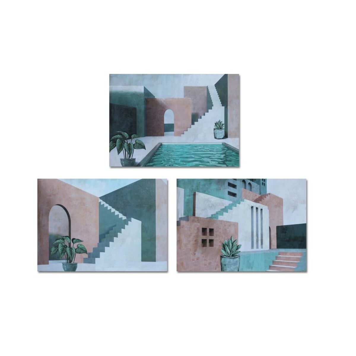 Toile DKD Home Decor Toile Bois MDF 70 x 1,8 x 50 cm