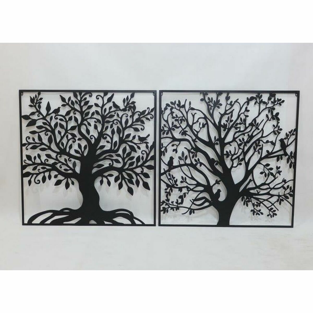 Décoration murale DKD Home Decor Arbre Métal (98 x 1 x 98 cm) (2 Unités)