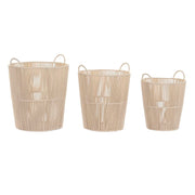 Set de basket DKD Home Decor Beige Métal 42 x 42 x 51 cm 3 Pièces
