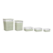 Panier Multi-usages DKD Home Decor Vert osier 44 x 34 x 56 cm 5 Pièces