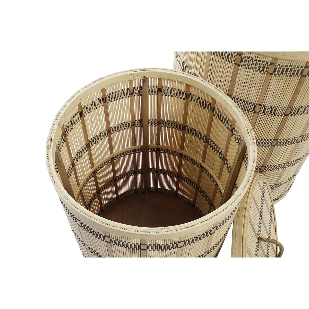 Set de basket DKD Home Decor Marron Naturel Bambou (2 Pièces)