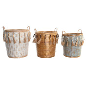 Set de basket DKD Home Decor Multicouleur Bambou (3 Pièces)