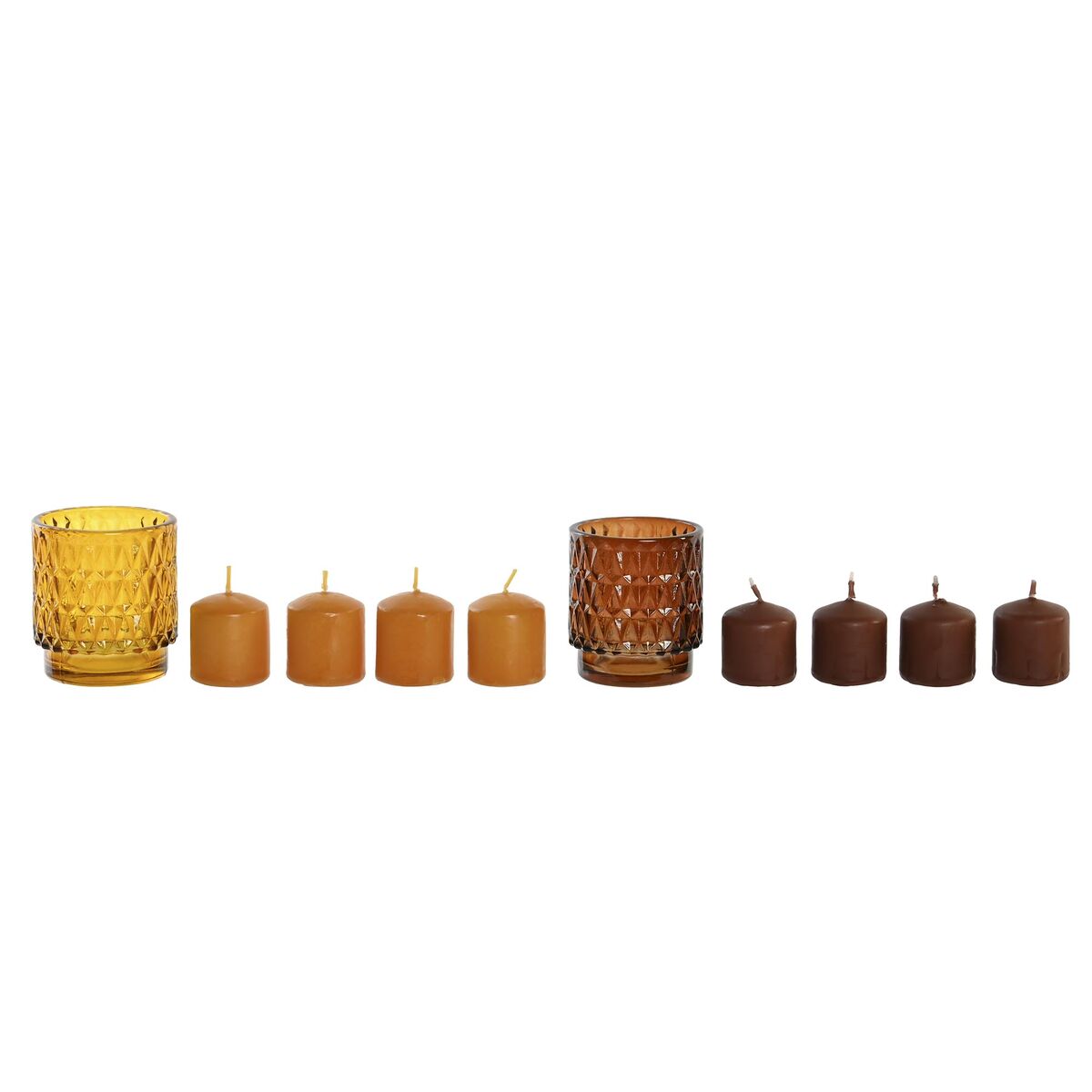Ensemble de Bougies DKD Home Decor Marron Moutarde (2 Unités)