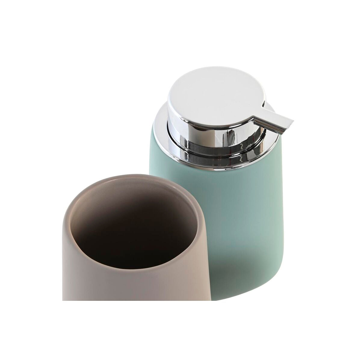 Distributeur de Savon DKD Home Decor 9 x 9 x 14,5 cm Beige Menthe ABS Dolomite (2 Unités)