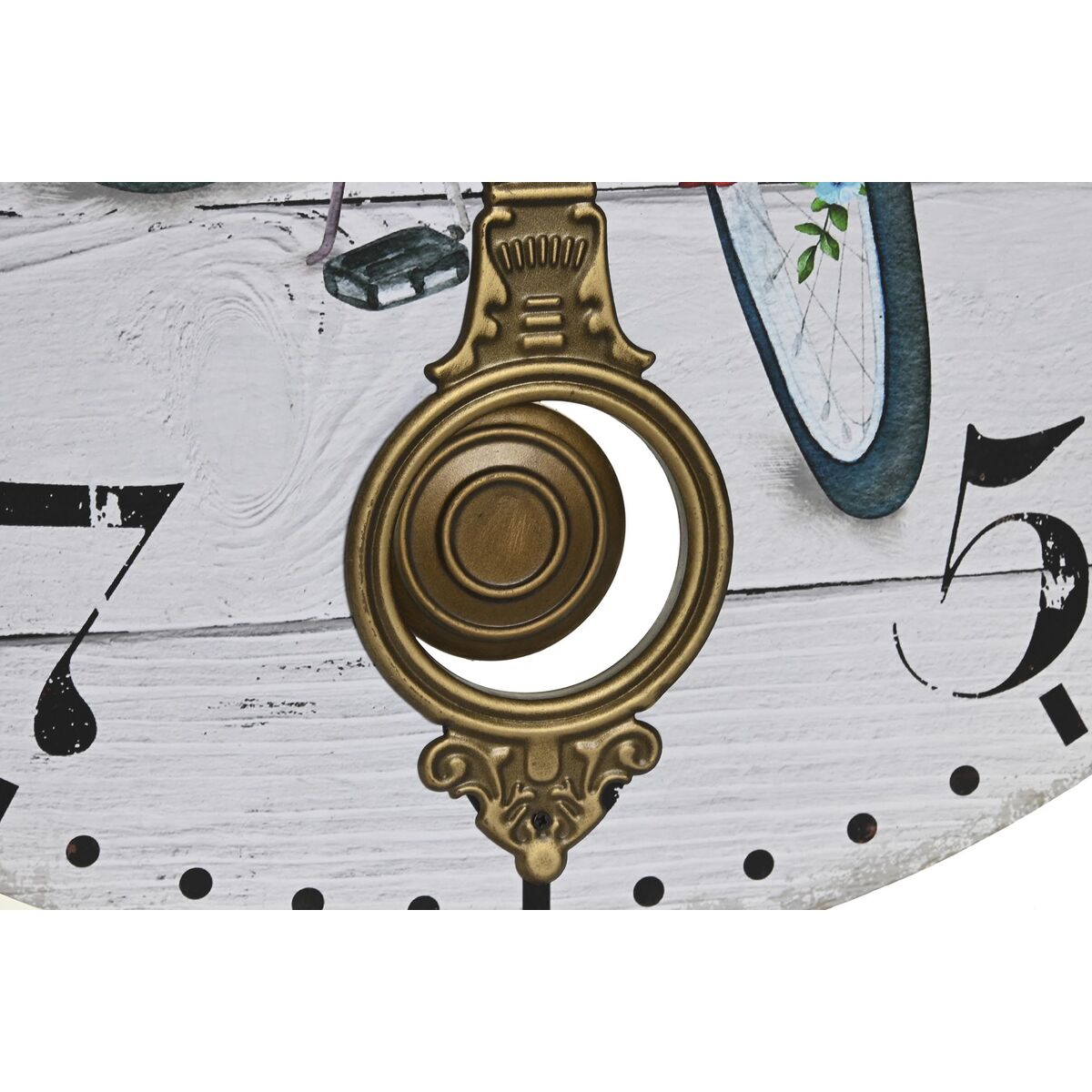 Horloge Murale DKD Home Decor Bicyclette Métal Multicouleur Bois MDF (2 Unités) (58 x 4 x 58 cm)