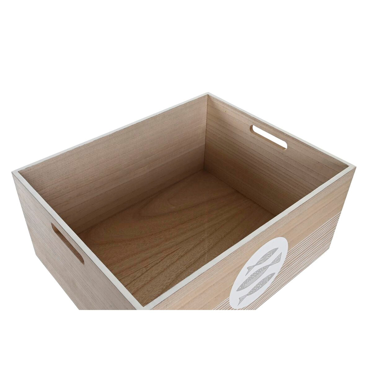 Boîte Décorative DKD Home Decor Naturel Bois MDF Spirales méditerranéen 50 x 40 x 22,5 cm