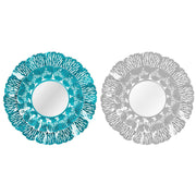 Miroir mural DKD Home Decor Bleu Blanc Corail méditerranéen 60 x 7 x 60 cm (2 Unités) (2 Pièces)