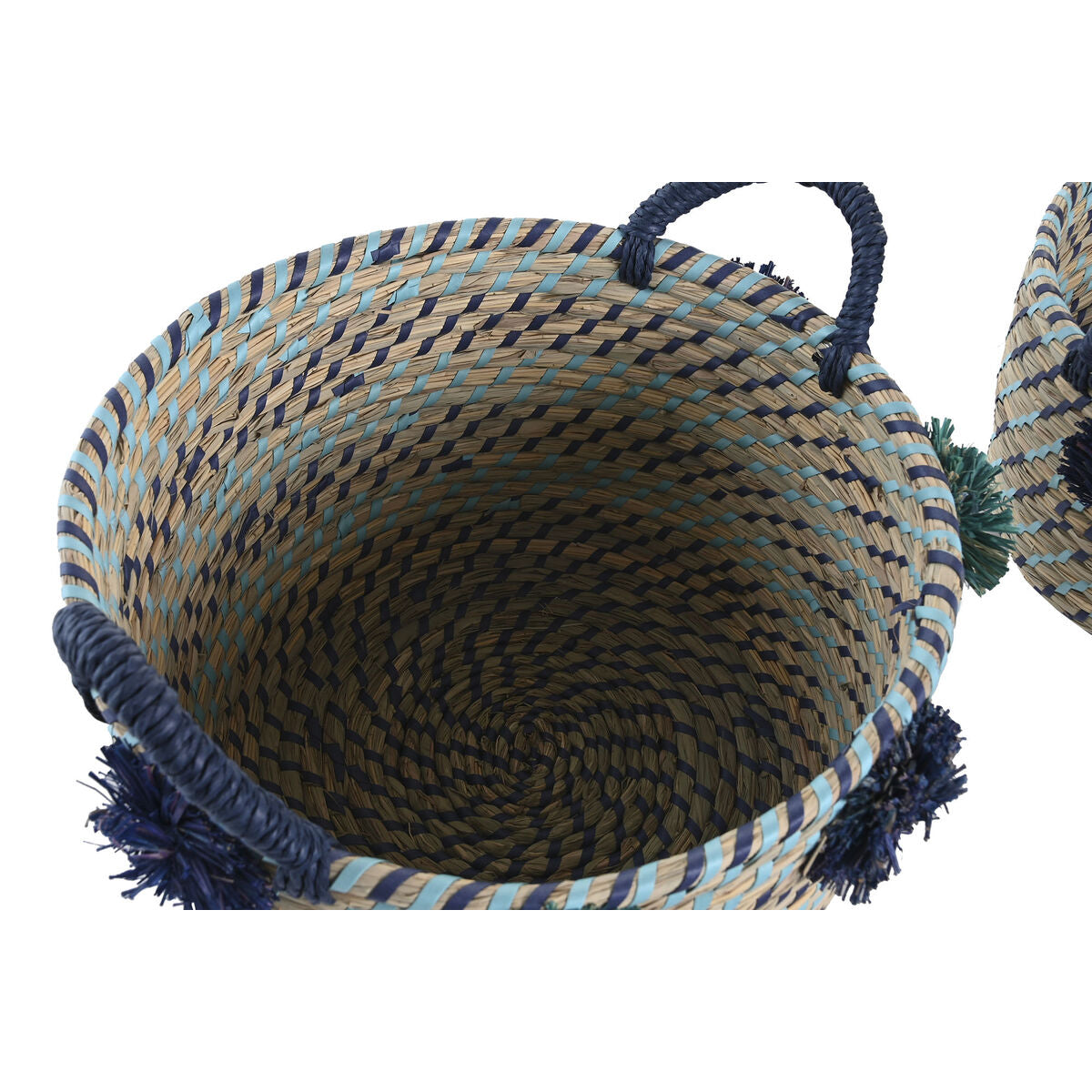 Set de basket DKD Home Decor polypropylène Pompons 46 x 44 x 34 cm