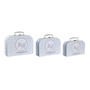 Set de boîtes décoratives DKD Home Decor 28 x 9,5 x 20 cm Bleu Métal Multicouleur Carton