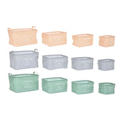 Set de basket DKD Home Decor Vert Gris Orange Toile Moderne 39 x 27 x 24 cm (3 Unités)