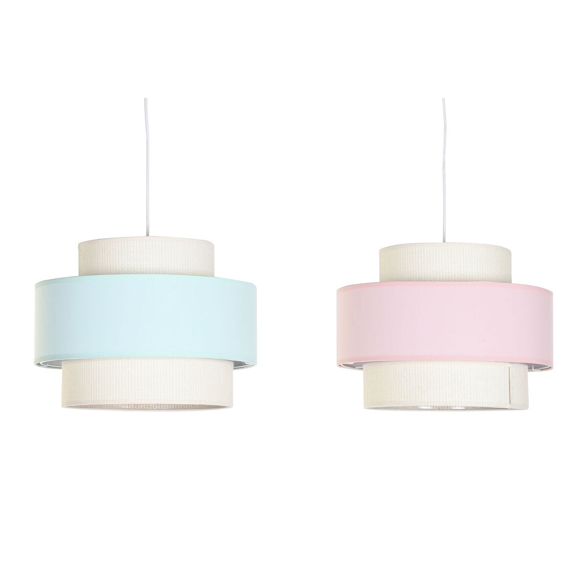 Suspension DKD Home Decor 40 x 40 x 30 cm Vert Rose clair 50 W (2 Unités)