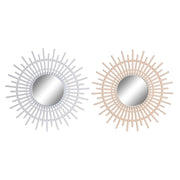 Miroir mural DKD Home Decor Scandi Verre Naturel Blanc polypropylène (50 x 2,5 x 50 cm) (2 Unités)