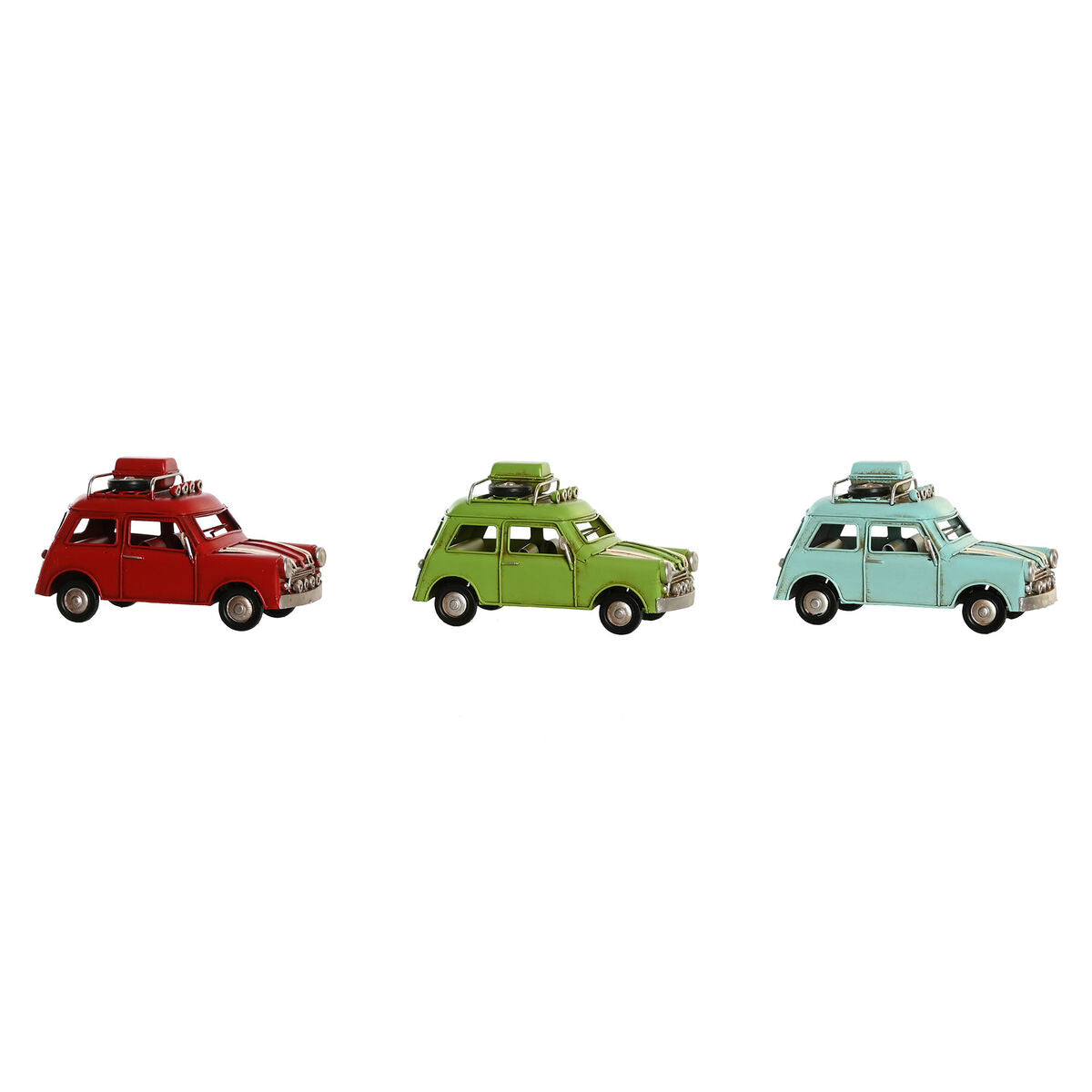 Figurine Décorative DKD Home Decor Rouge Vert Bleu ciel Voiture Vintage 16 x 7,5 x 9 cm (3 Unités)