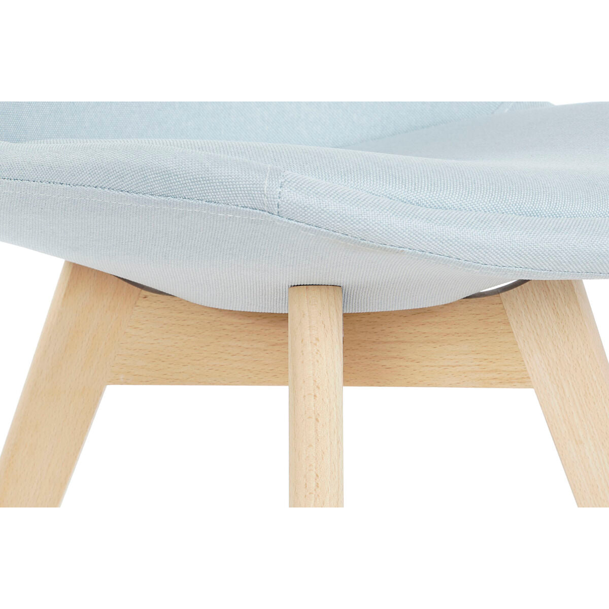 Chaise DKD Home Decor Bleu Beige Polyester Mousse Bois de hêtre 48 x 56 x 83 cm