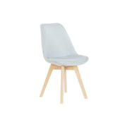 Chaise DKD Home Decor Bleu Beige Polyester Mousse Bois de hêtre 48 x 56 x 83 cm