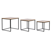 Jeu de 3 tables DKD Home Decor Noir Métal 45 x 45 x 45 cm Bois MDF