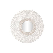 Miroir mural DKD Home Decor Blanc Naturel Indien Décapé 120 x 2,5 x 120 cm