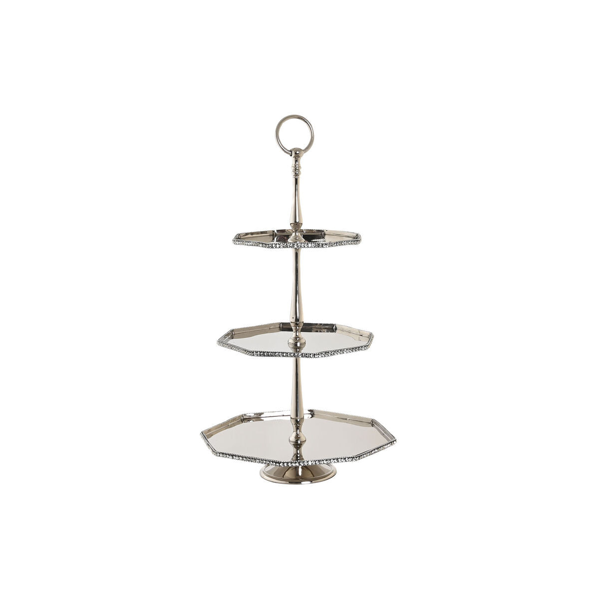 Centre de Table DKD Home Decor Argenté Aluminium 28 x 28 x 47 cm
