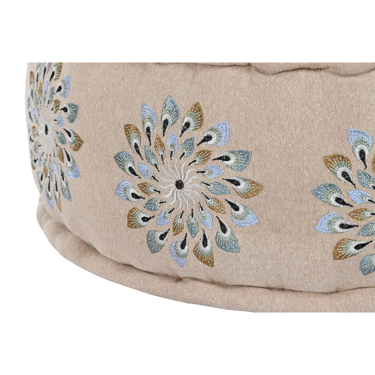 Pouf DKD Home Decor Bleu Beige