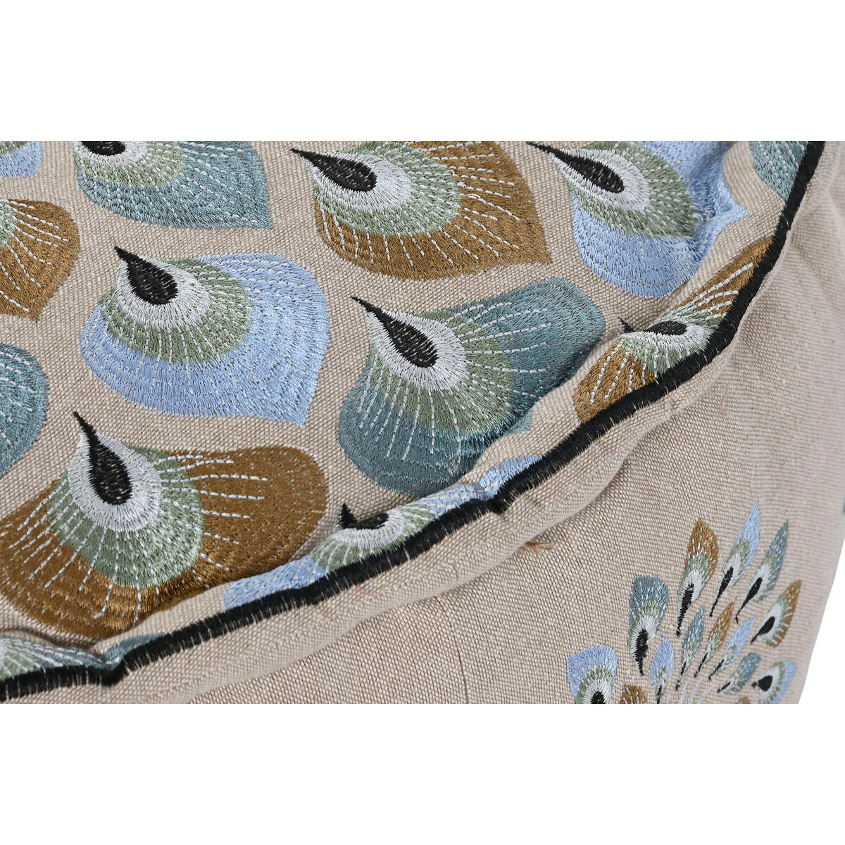 Pouf DKD Home Decor Bleu Beige