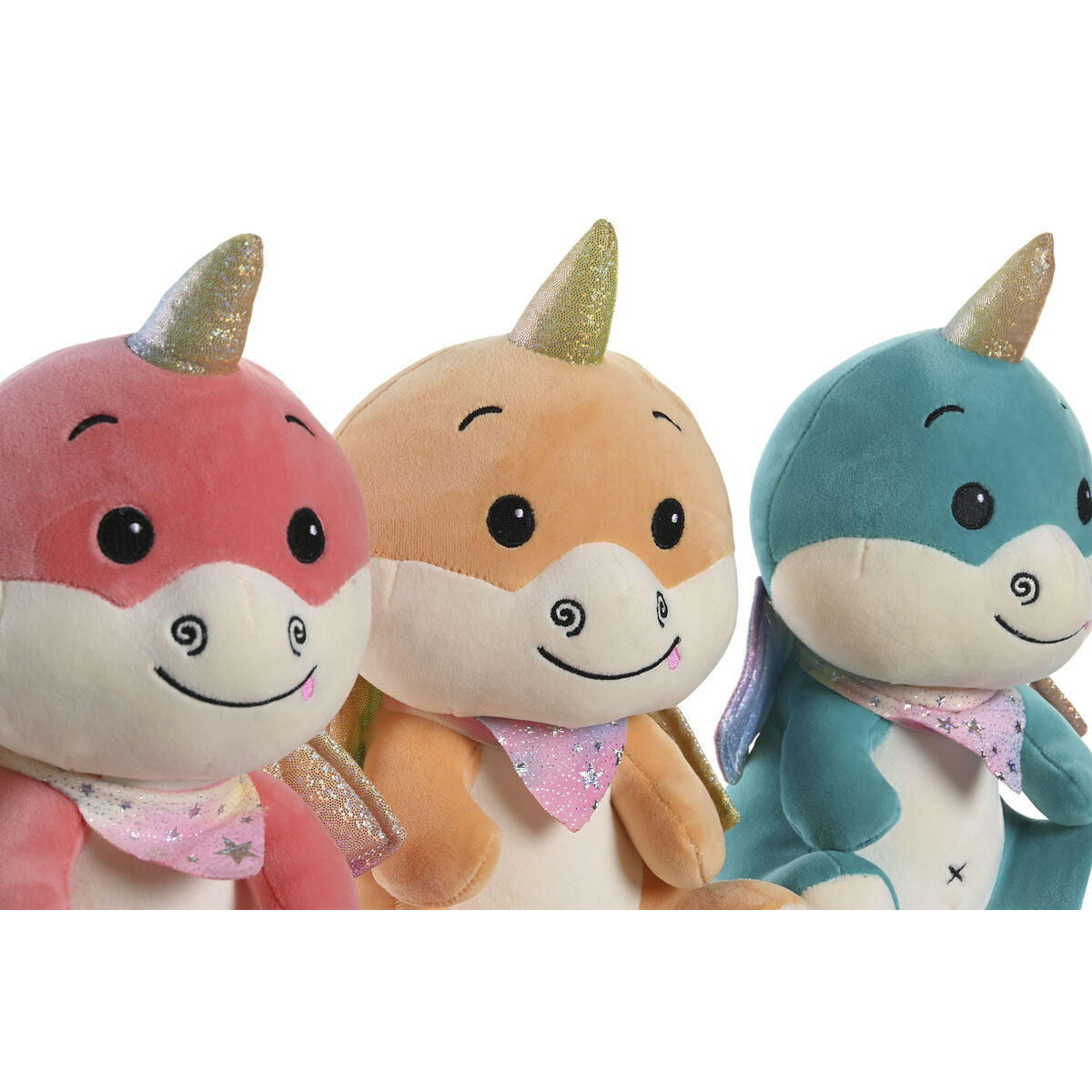 Jouet Peluche DKD Home Decor Jaune Orange Menthe Polyester Enfant 19 x 20 x 28 cm (3 Unités)