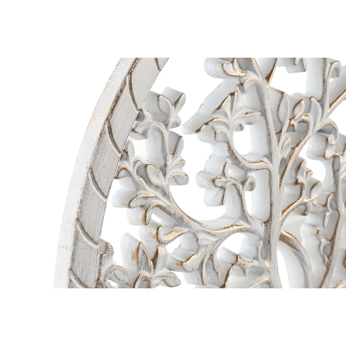 Décoration murale DKD Home Decor Blanc Doré Argenté 40 x 1,5 x 40 cm