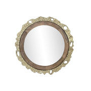 Miroir mural DKD Home Decor Marron Doré 78,5 x 2,5 x 78,5 cm