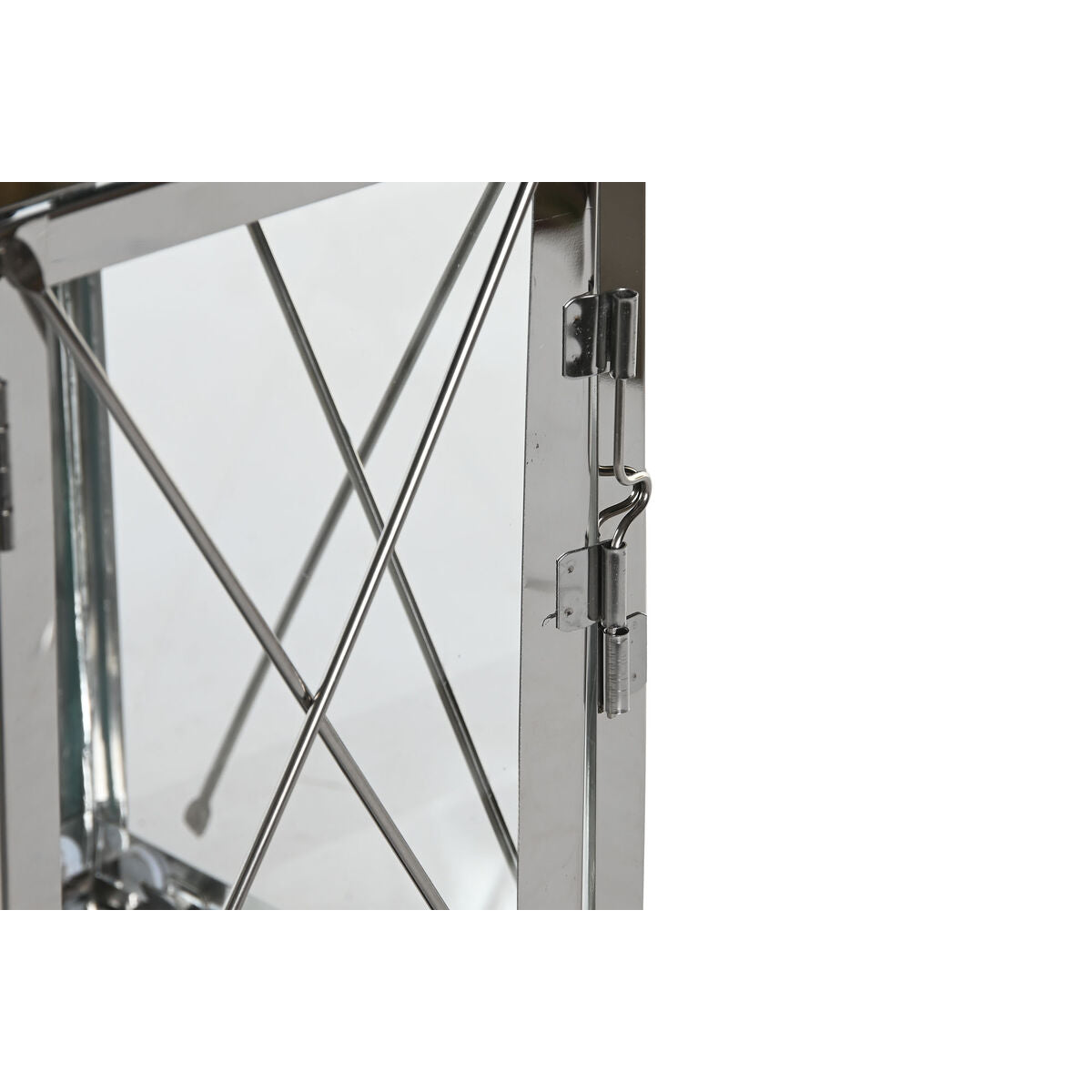 Ensemble de lanternes DKD Home Decor Noir Verre Acier Moderne Chrome 18 x 18 x 43 cm (2 Pièces)