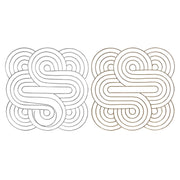 Décoration murale DKD Home Decor Doré Argenté Abstrait Oriental 61 x 1 x 61 cm (2 Unités)