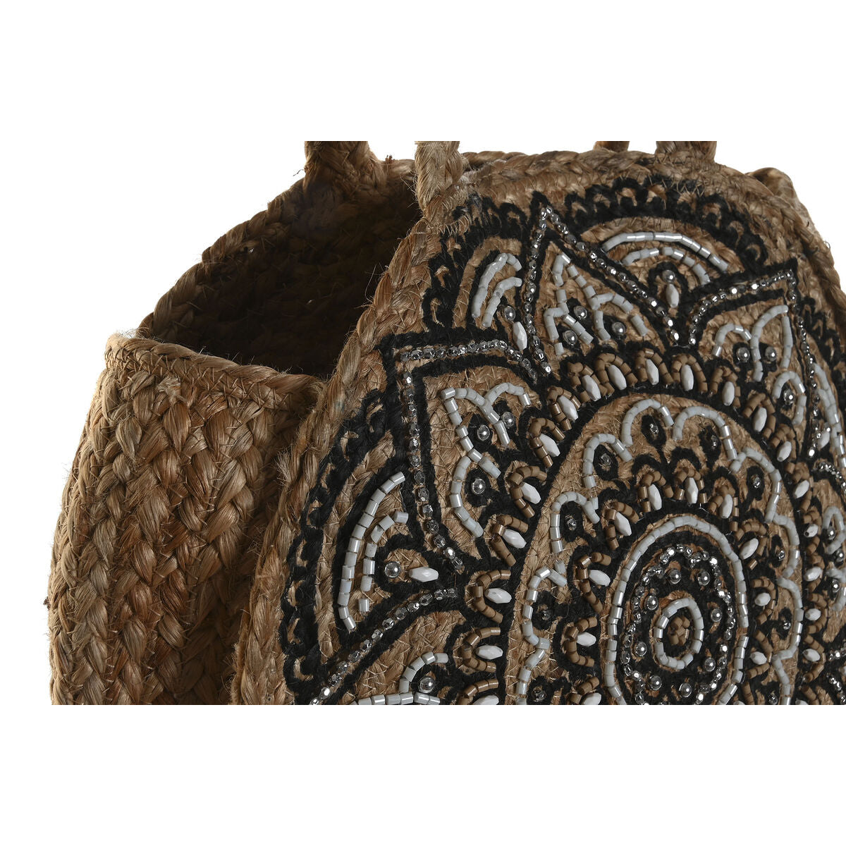 Sac-à-main Femme DKD Home Decor Bleu Noir Naturel 36 x 12 x 36 cm (2 Unités)