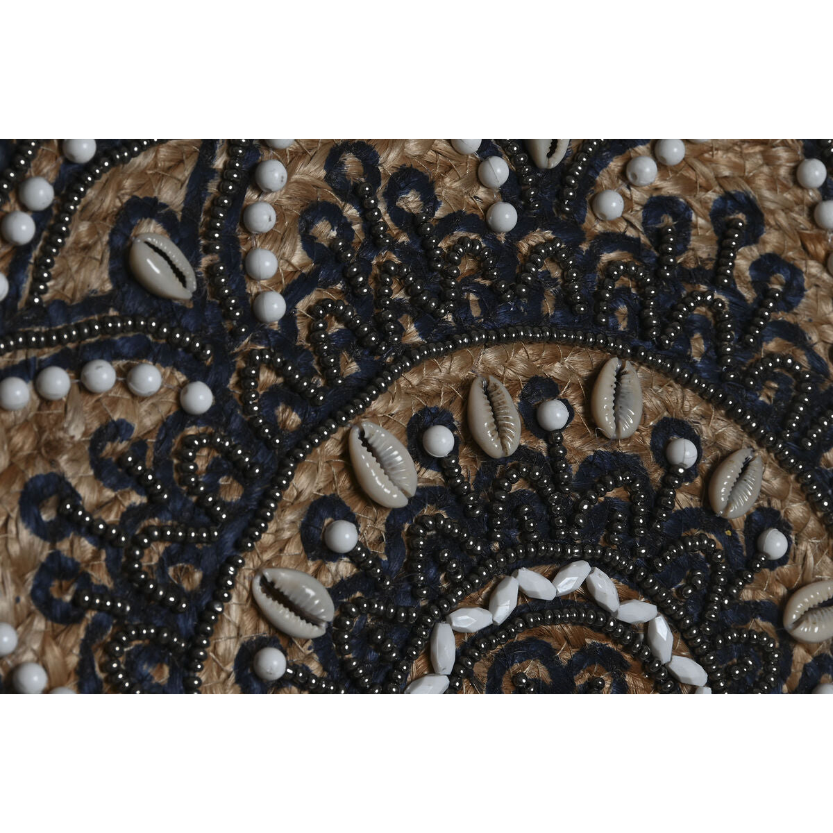 Sac-à-main Femme DKD Home Decor Bleu Noir Naturel 36 x 12 x 36 cm (2 Unités)