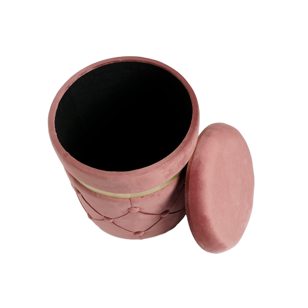 Repose-pied DKD Home Decor 36 x 36 x 44 cm Polyester Velours Bois MDF