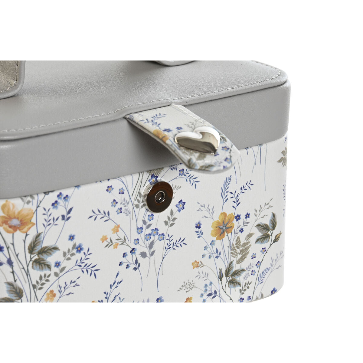 Boîte à bijoux DKD Home Decor Blanc Gris Lila Rose clair Polyuréthane Miroir 17 x 12 x 10 cm (2 Unités)