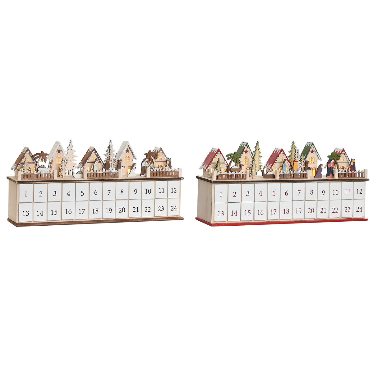 Calendrier de l’Avent DKD Home Decor Bois 45 x 11 x 23 cm (2 Unités)