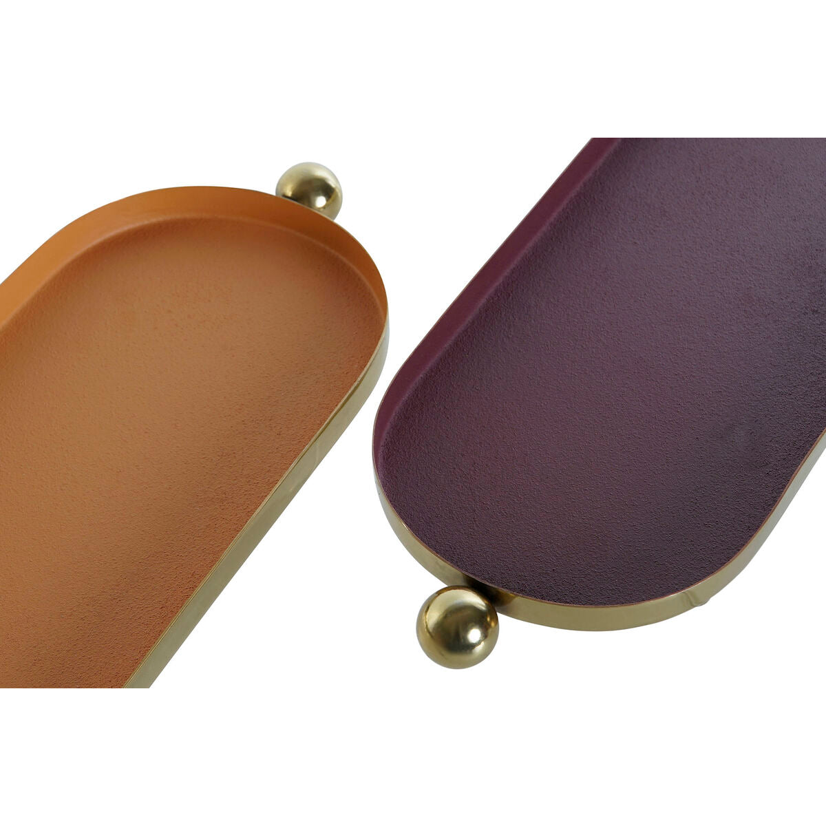 Centre de Table DKD Home Decor Orange Magenta Doré Fer 35 x 13 x 3 cm (2 Unités)