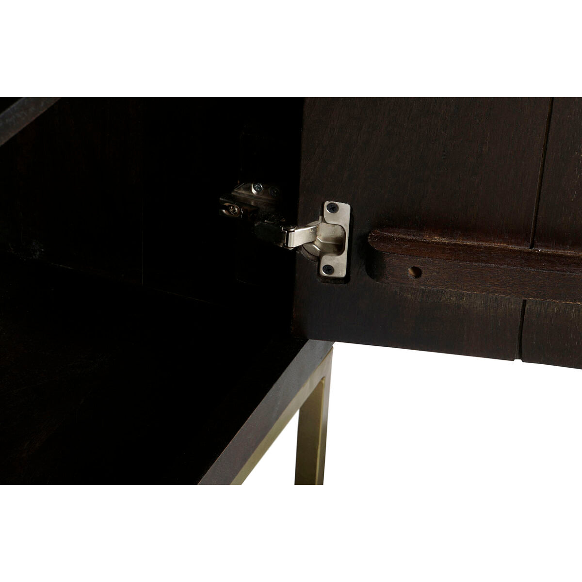 Buffet DKD Home Decor Noir Doré Brun foncé Métal Acacia 160 x 40 x 90 cm