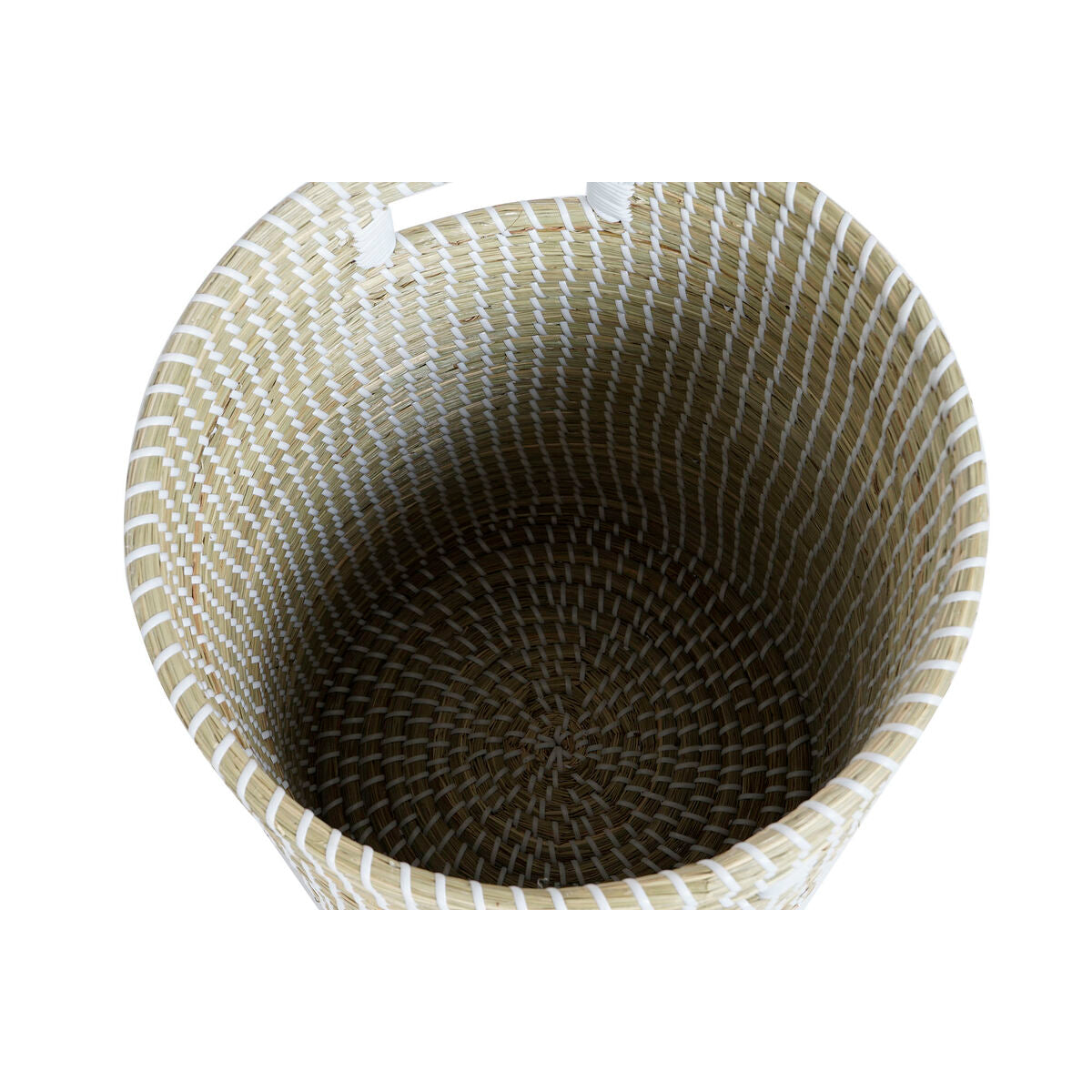 Set de basket DKD Home Decor Bleu Blanc Naturel Herbier marin (2 Pièces)