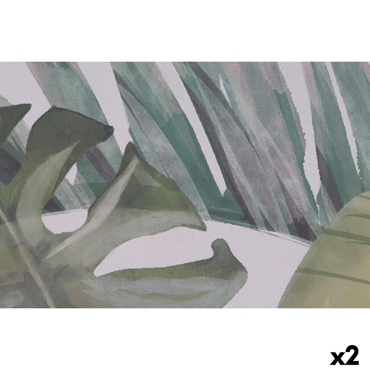 Toile DKD Home Decor Blanc Vert Palmiers Tropical 100 x 4 x 140 cm (2 Unités)