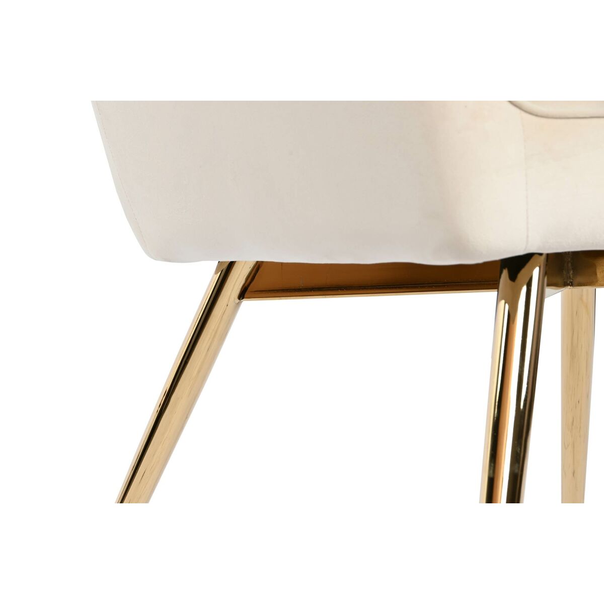 Siège DKD Home Decor Crème Doré Métal 74 x 74 x 90 cm