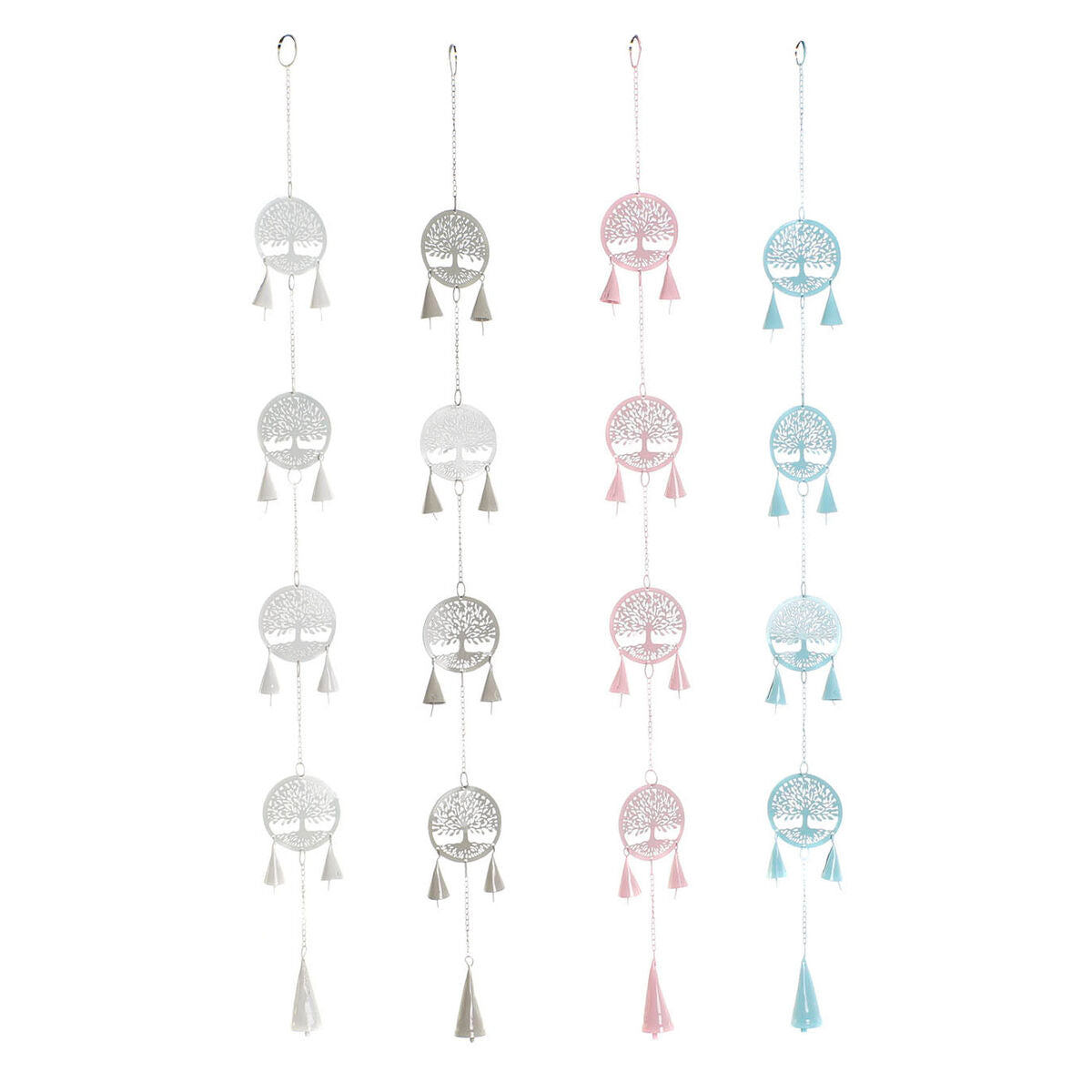 Décoration Suspendue DKD Home Decor Arbre Blanc (4 Unités)